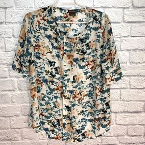 𝅺VAN Heusen • floral blouse